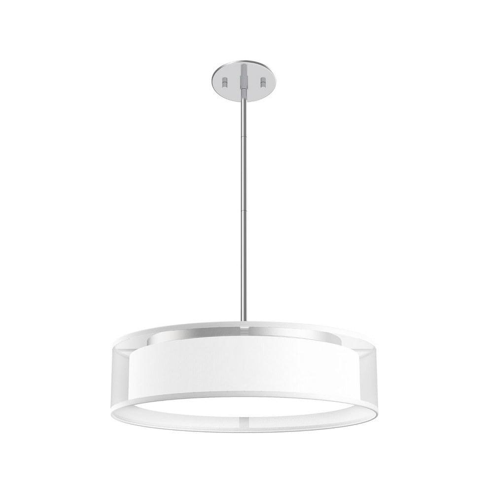 Dalton 16" White Organza LED Drum Pendant Light