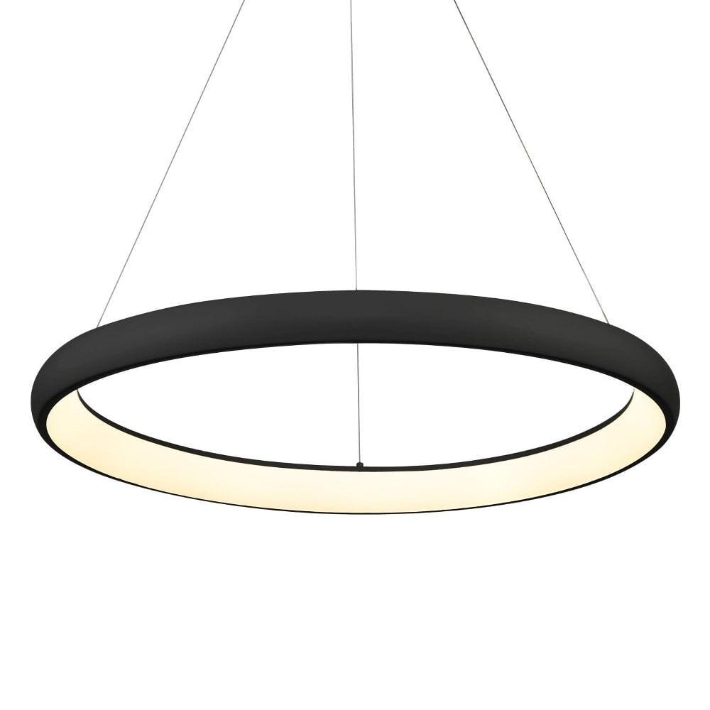 Cortana Sleek Black Aluminum 32'' LED Drum Pendant Light