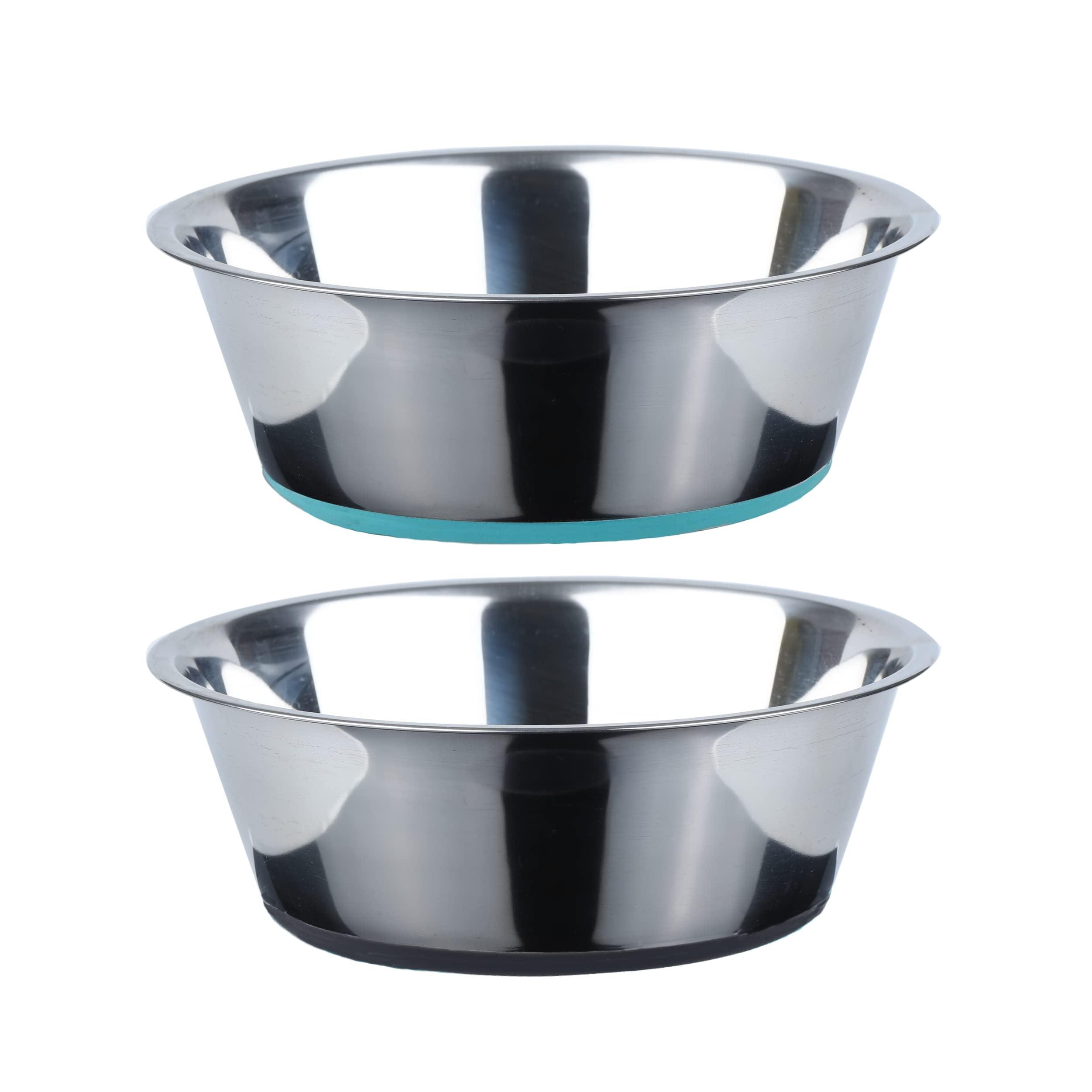 PEGGY11 Deep Stainless Steel MMF7 Anti-Slip Dog Bowls - 2-Pack, 2 Cups