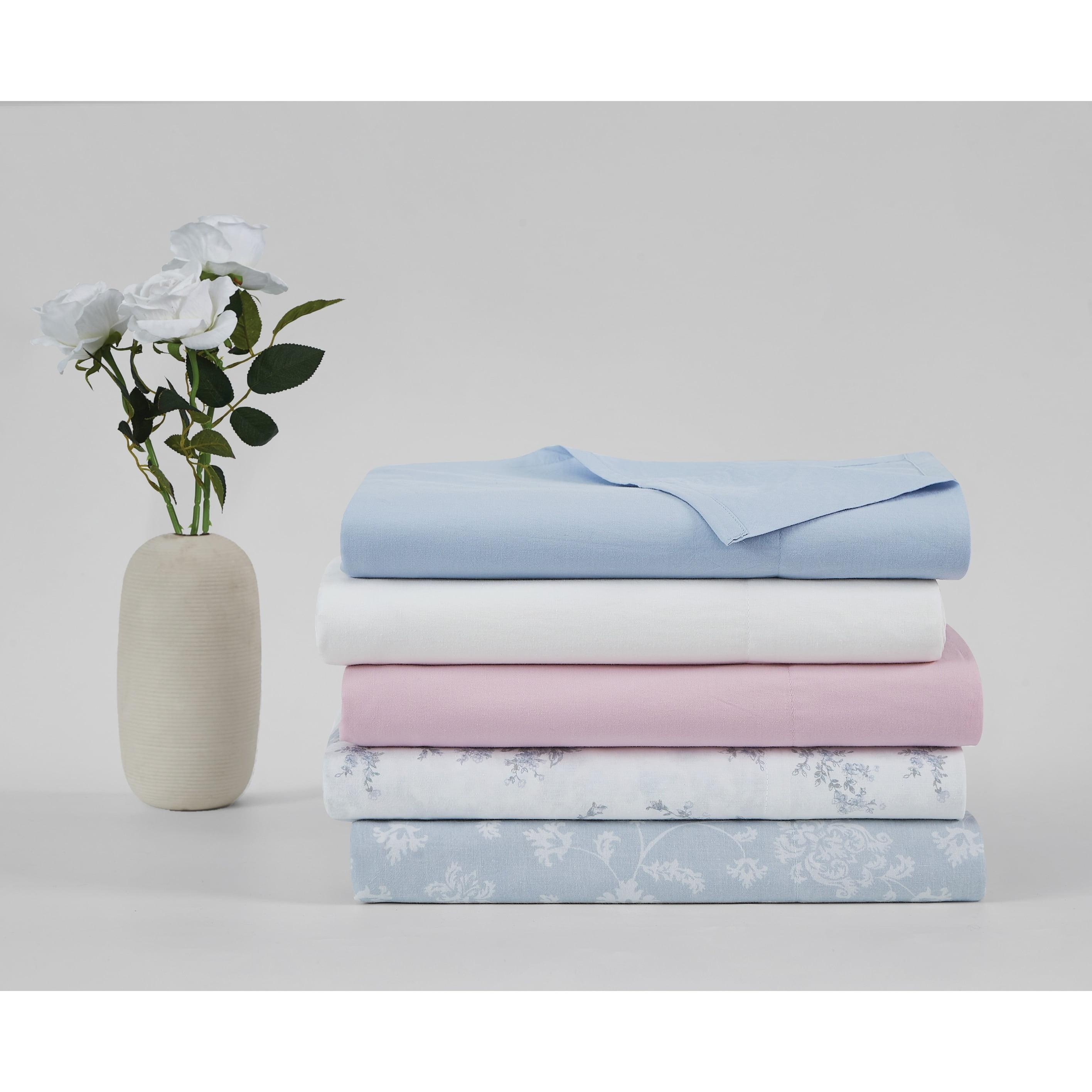 Queen Pink Cotton Percale Sheet Set with Pillowcases