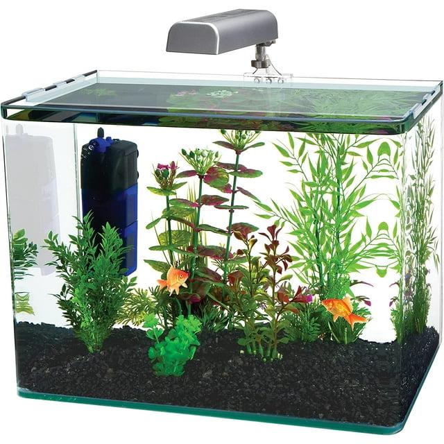 Penn Plax Radius Rectangle Nano Aquarium Kit – Includes LED Light, Internal Filter, and Mat