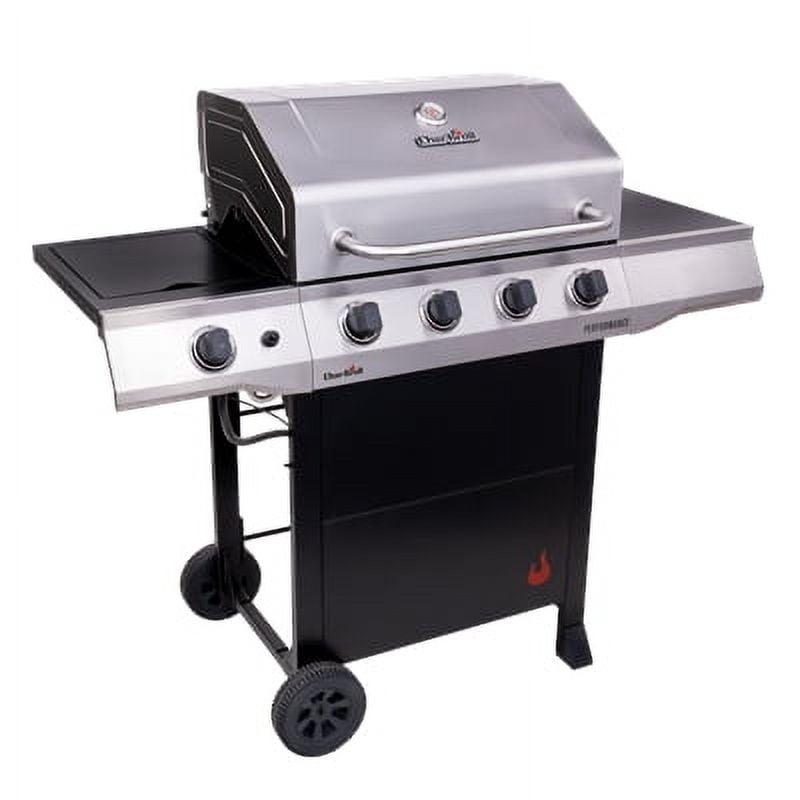 Stainless Steel 4-Burner Propane Gas Grill with Side Burner