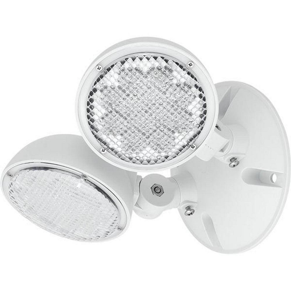 White Dual Head LED Emergency Light with Adjustable Heads