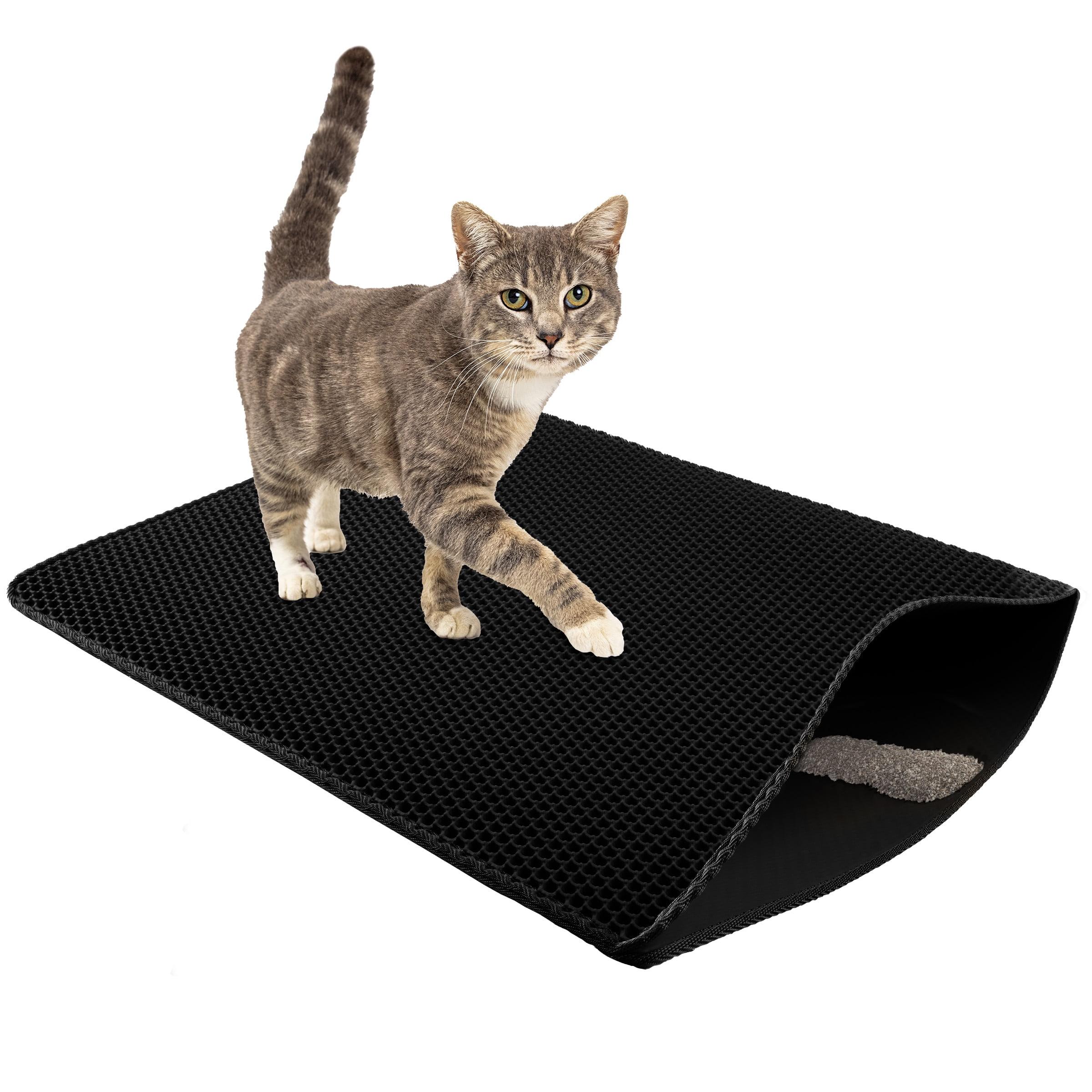Petmaker Cat Litter Mat - 30x24 Waterproof Litter Box Mat with Dual-Layer Honeycomb Design for Trapping Litter - Slip-Resistant Cat Mat