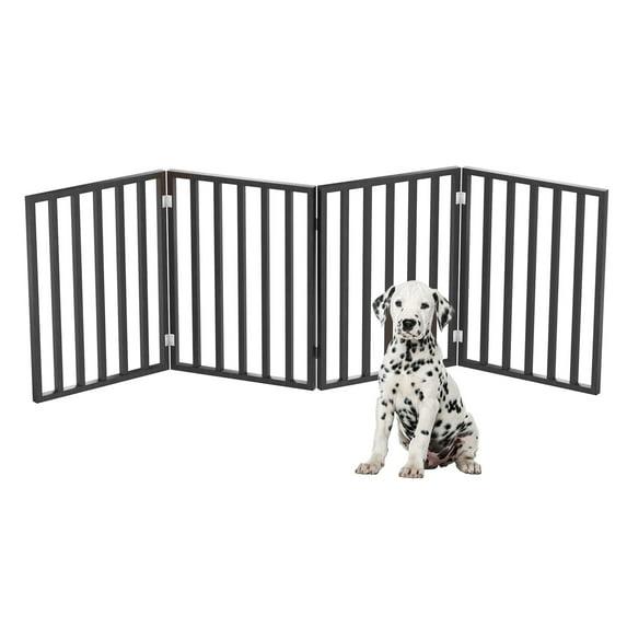 Pet Adobe 4-Panel Indoor Foldable Pet Gate, Black
