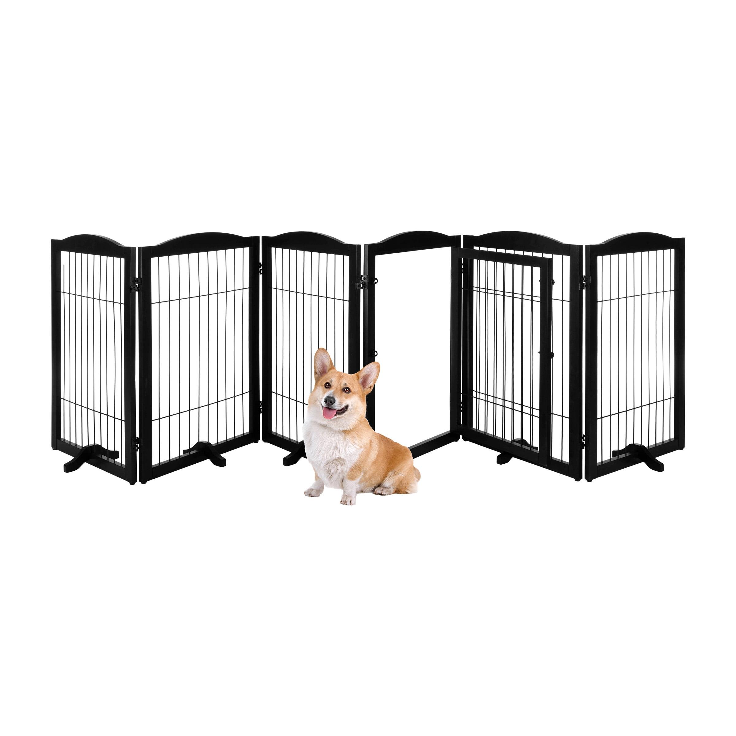 PETMAKER Pet Gate - 6-Panel Indoor Folding Dog Fence for Stairs or Doorways - 132.5x31.5-Inch Freestanding Play Pen with Support Feet
