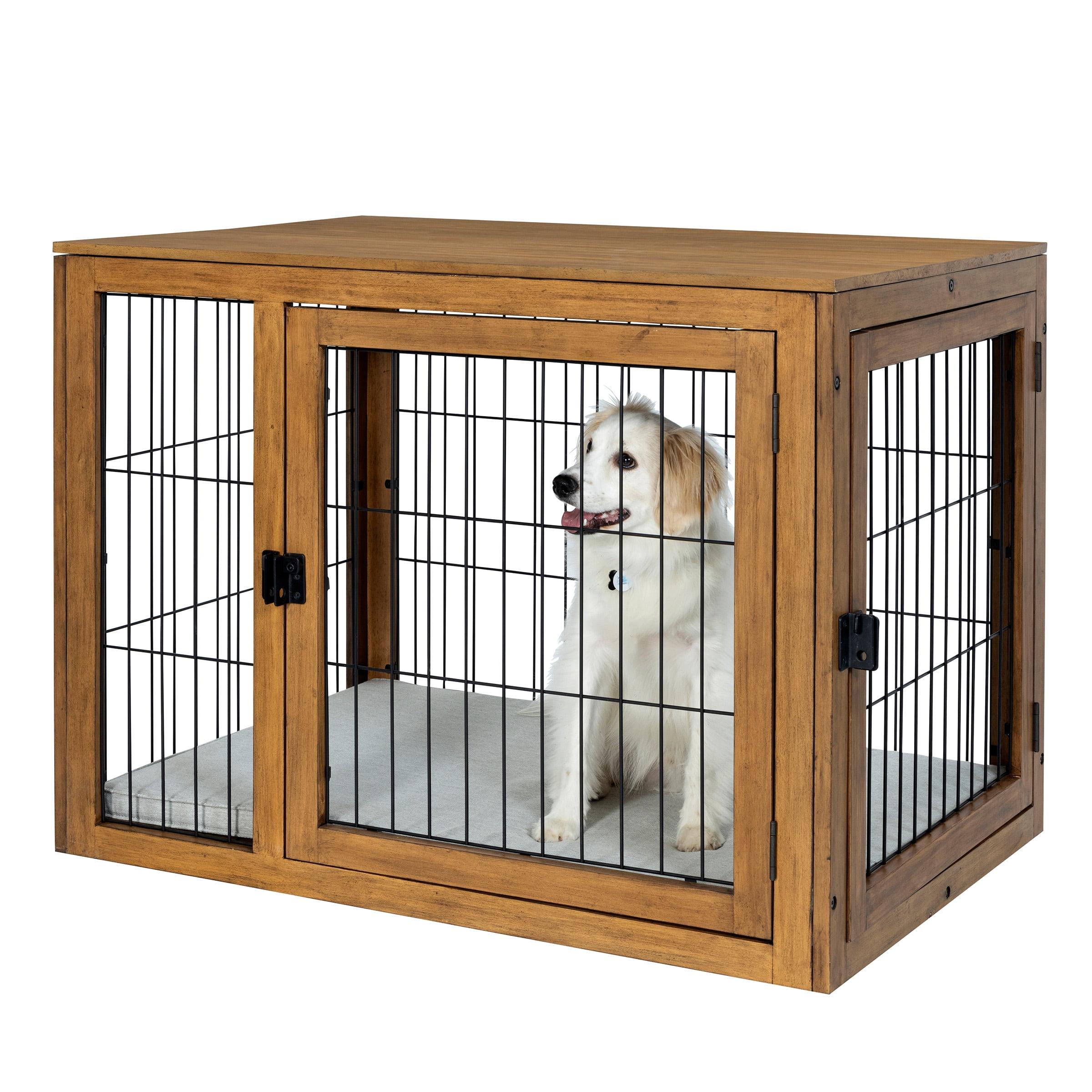 PETMAKER Furniture-Style Dog Crate with Double Doors and Cushion (Natural)