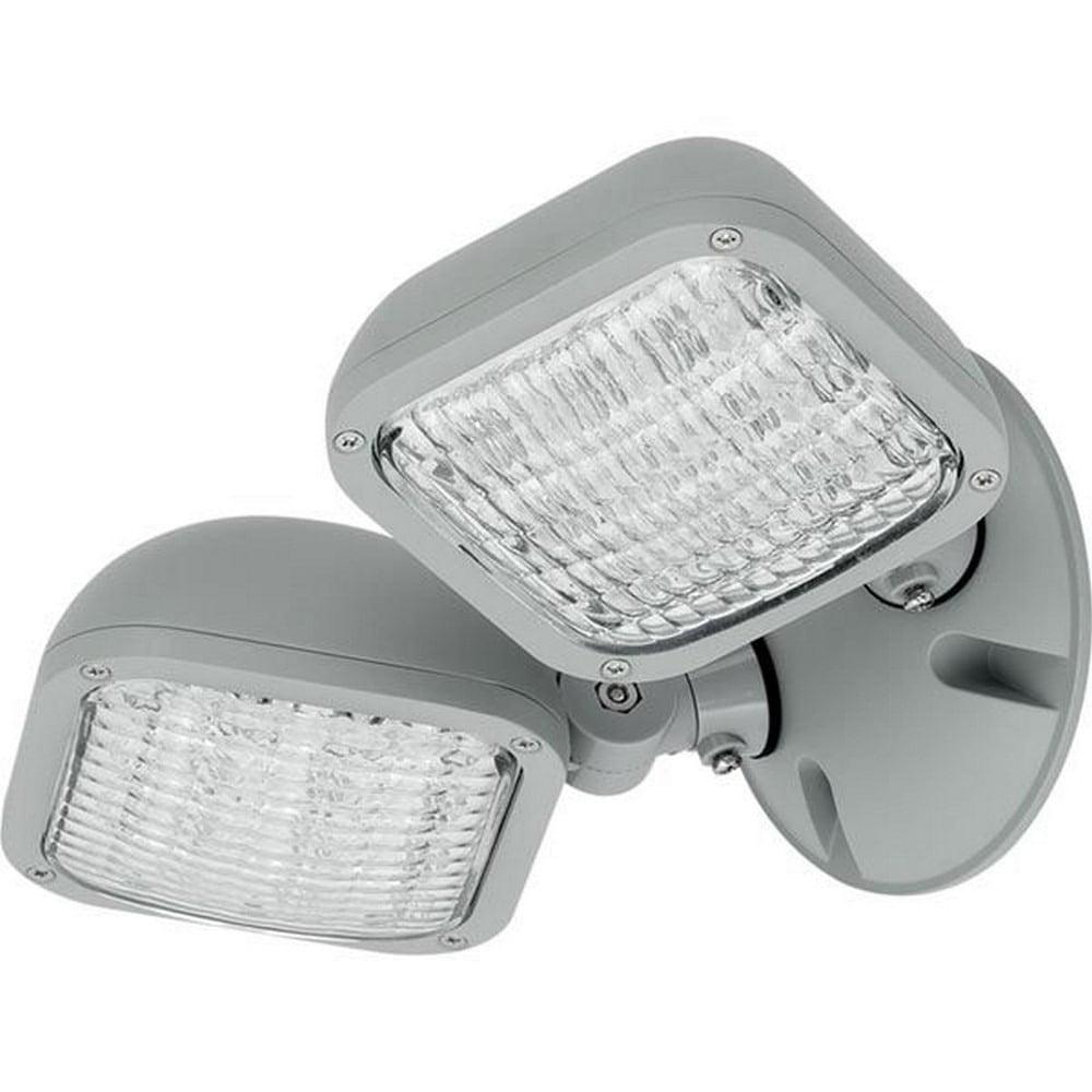 Metallic Gray 10-Inch Double Head LED Emergency Light with Remote