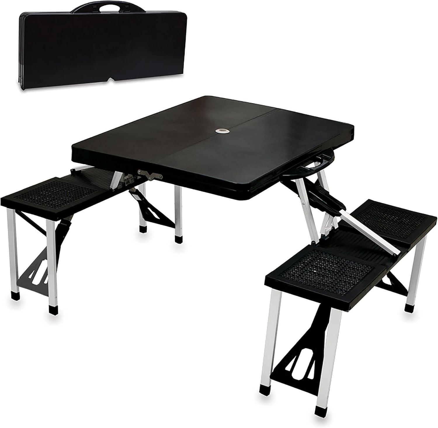 Oniva Rectangle Portable Dining Table with Seats - Black