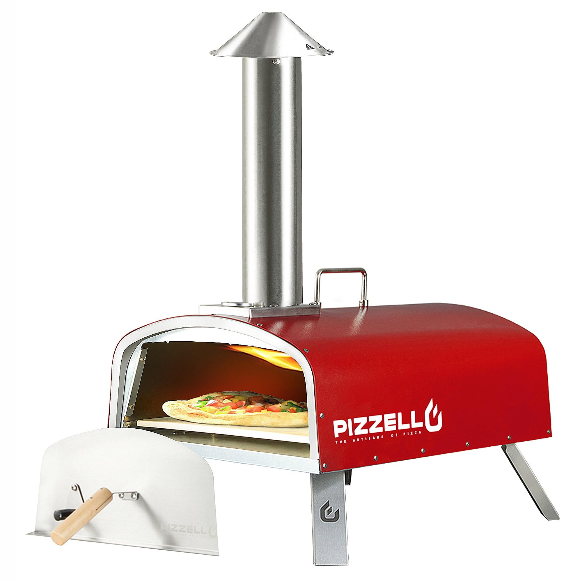 Red 16" Dual-Fuel Outdoor Pizza Oven with Accessories