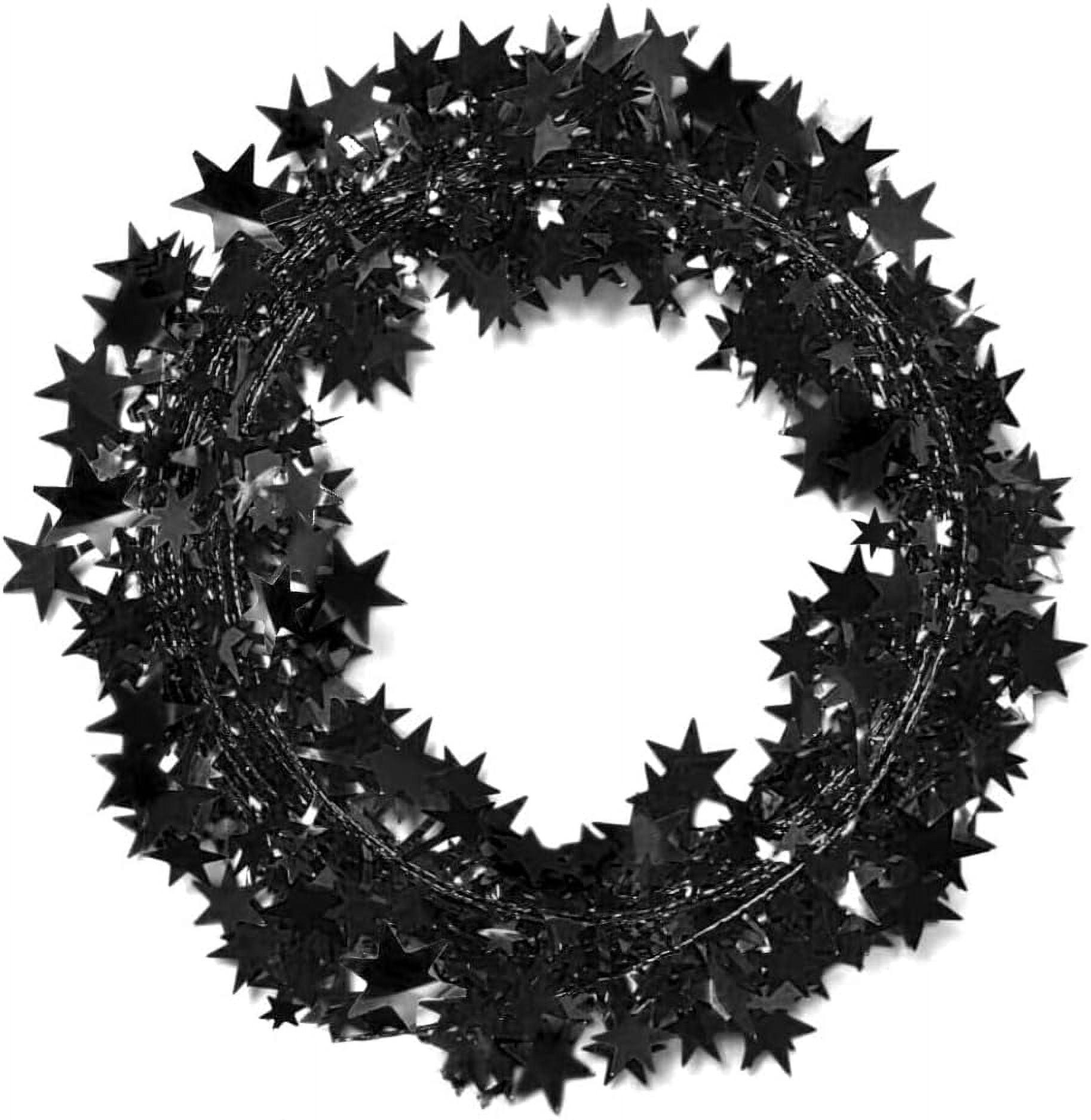 PMU Star Wire Shiny Garland Black - Halloween, Christmas Party, Wedding, Birthday, Festive Home Decoration Ornament 25ft Black (1/pkg) Pkg/1