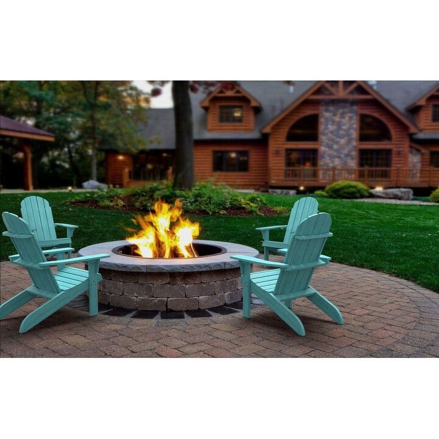 Turquoise Poly Lumber Traditional Adirondack Chair with Arms