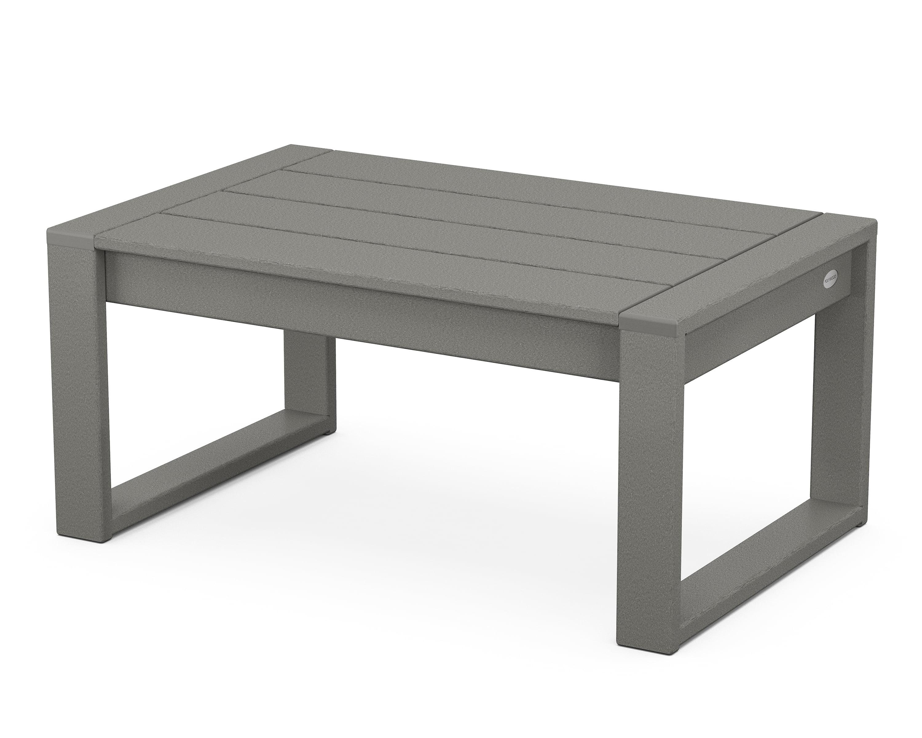 Slate Gray Polywood Outdoor Coffee Table with Angular Lines