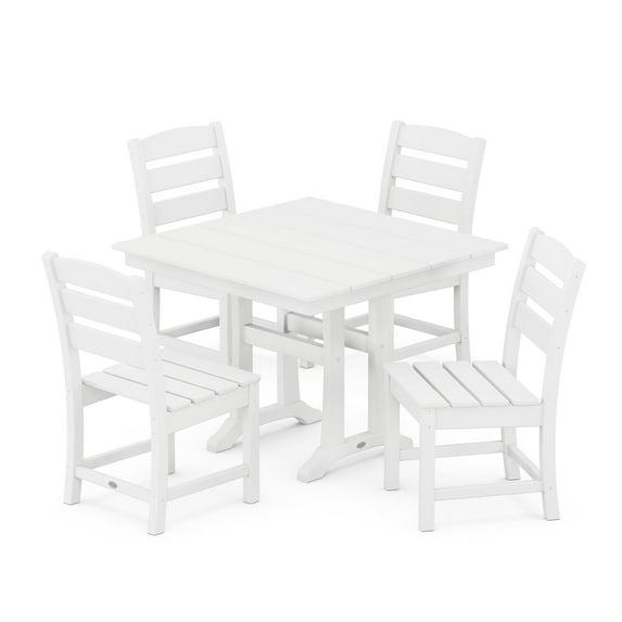 Lakeside 5-Piece Farmhouse Trestle Side Chair Dining Set