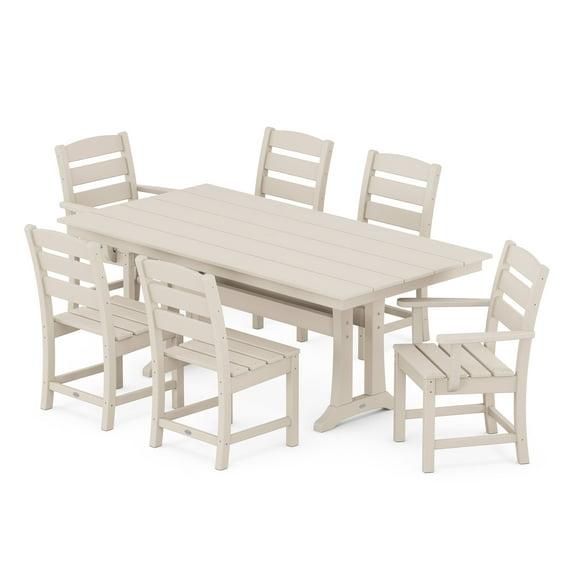 Lakeside 7-Piece Farmhouse Dining Set with Trestle Legs