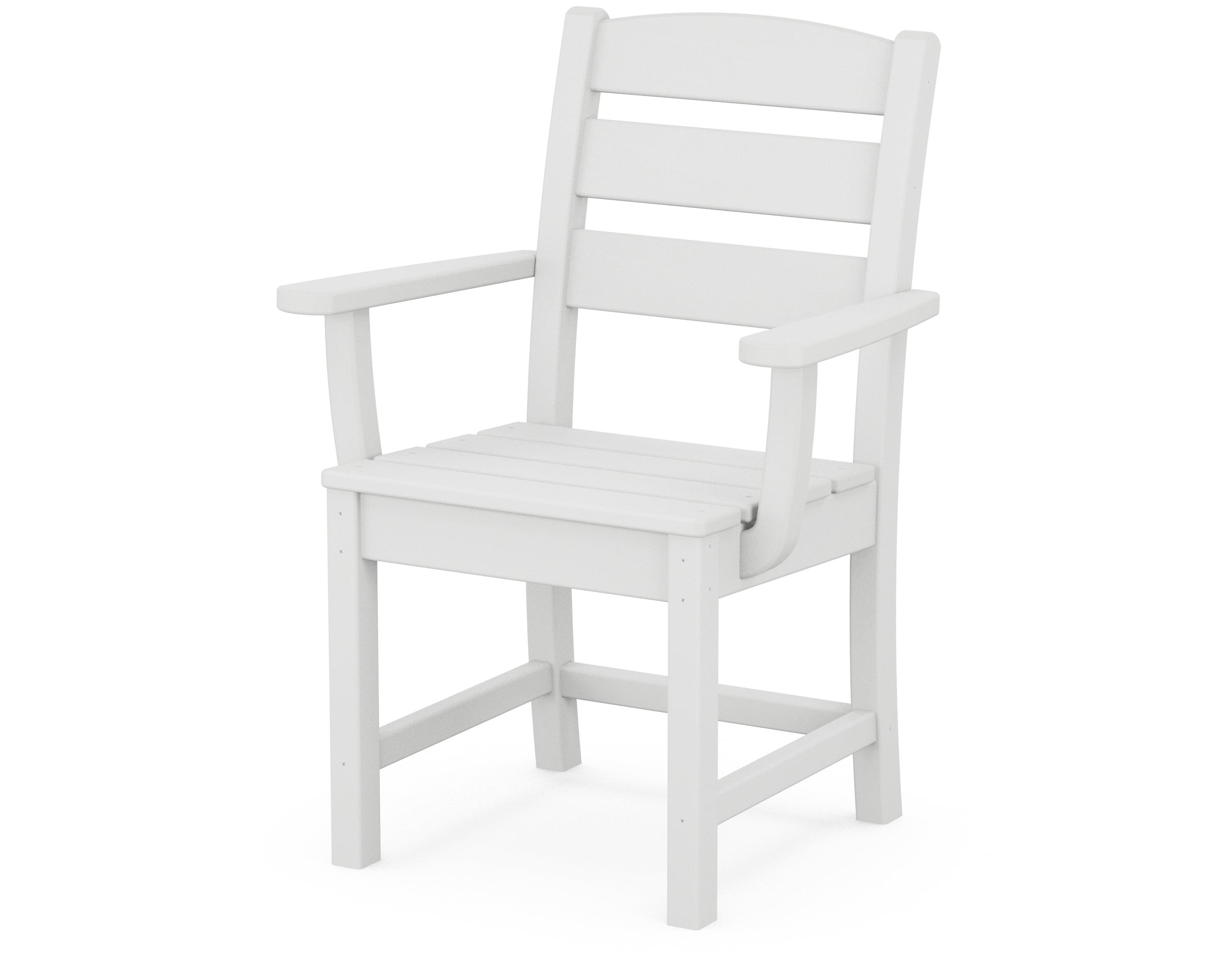 White Polywood Outdoor Dining Arm Chair