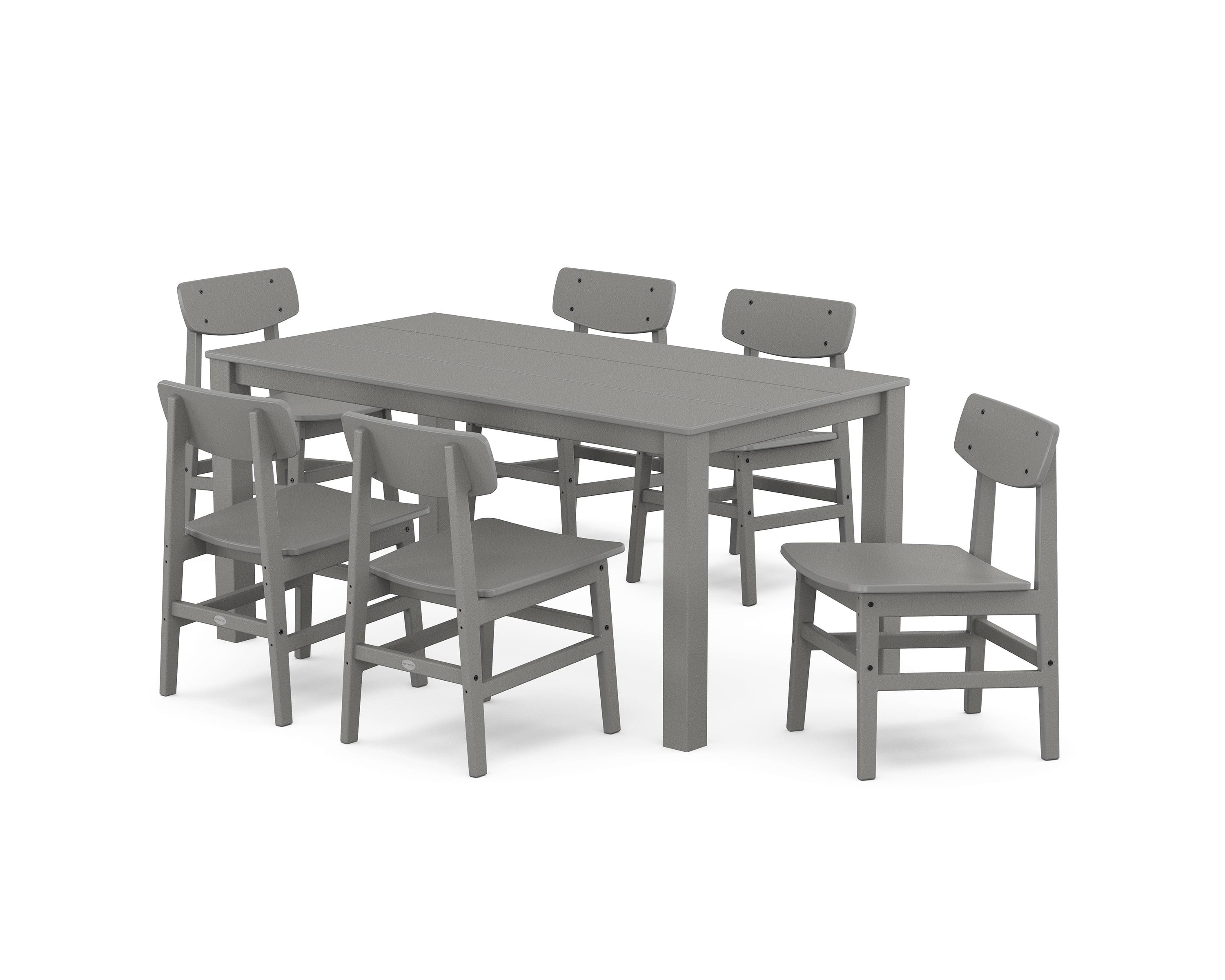 Slate Gray 7-Piece Modern Studio Urban Dining Set