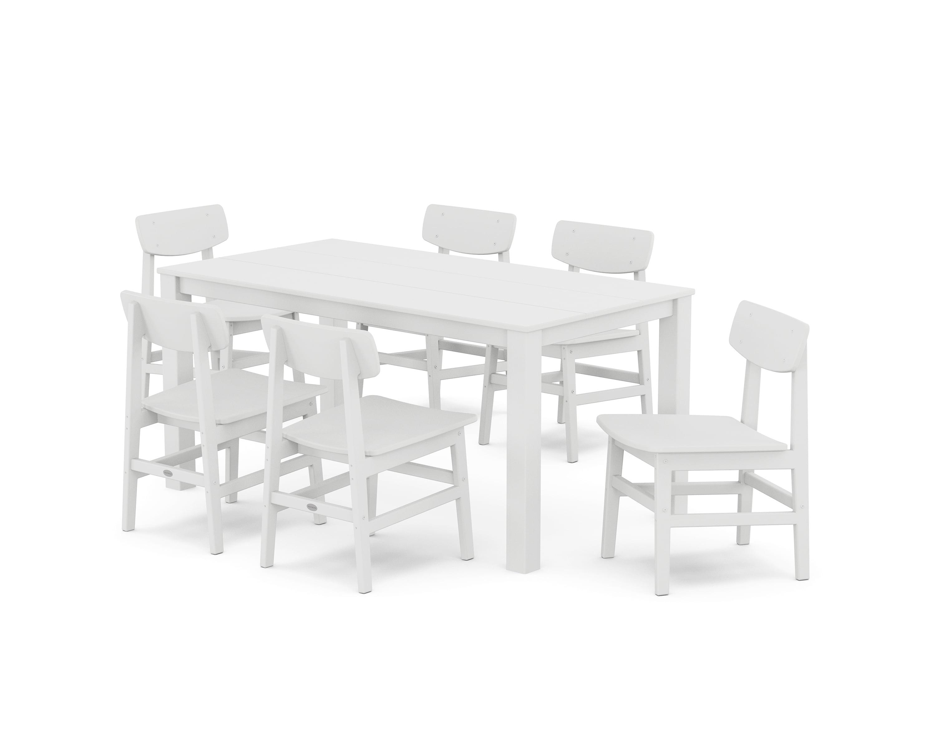 White 6 Person Modern Studio Urban Dining Set