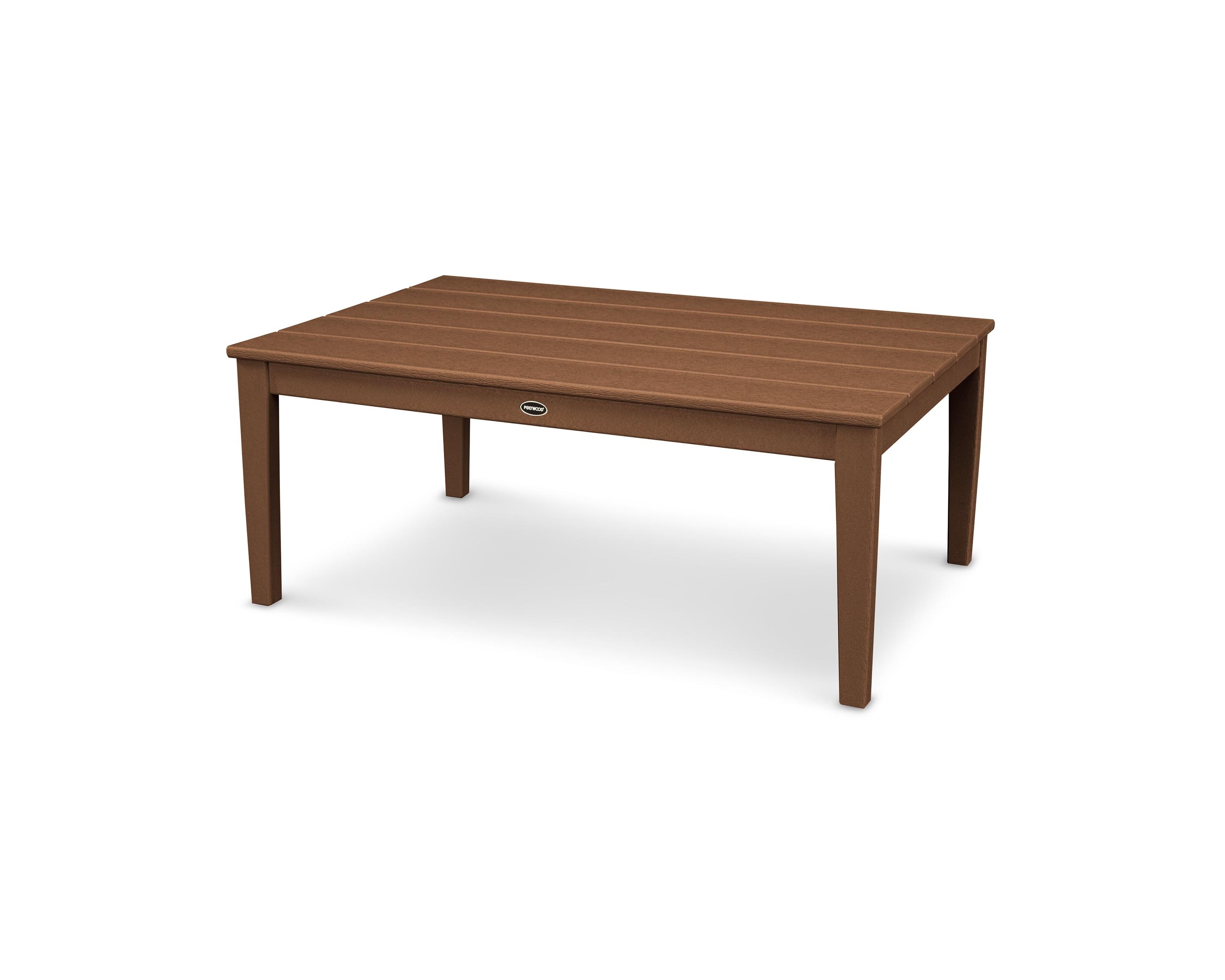 Newport 28" x 42" Teak Brown Outdoor Coffee Table