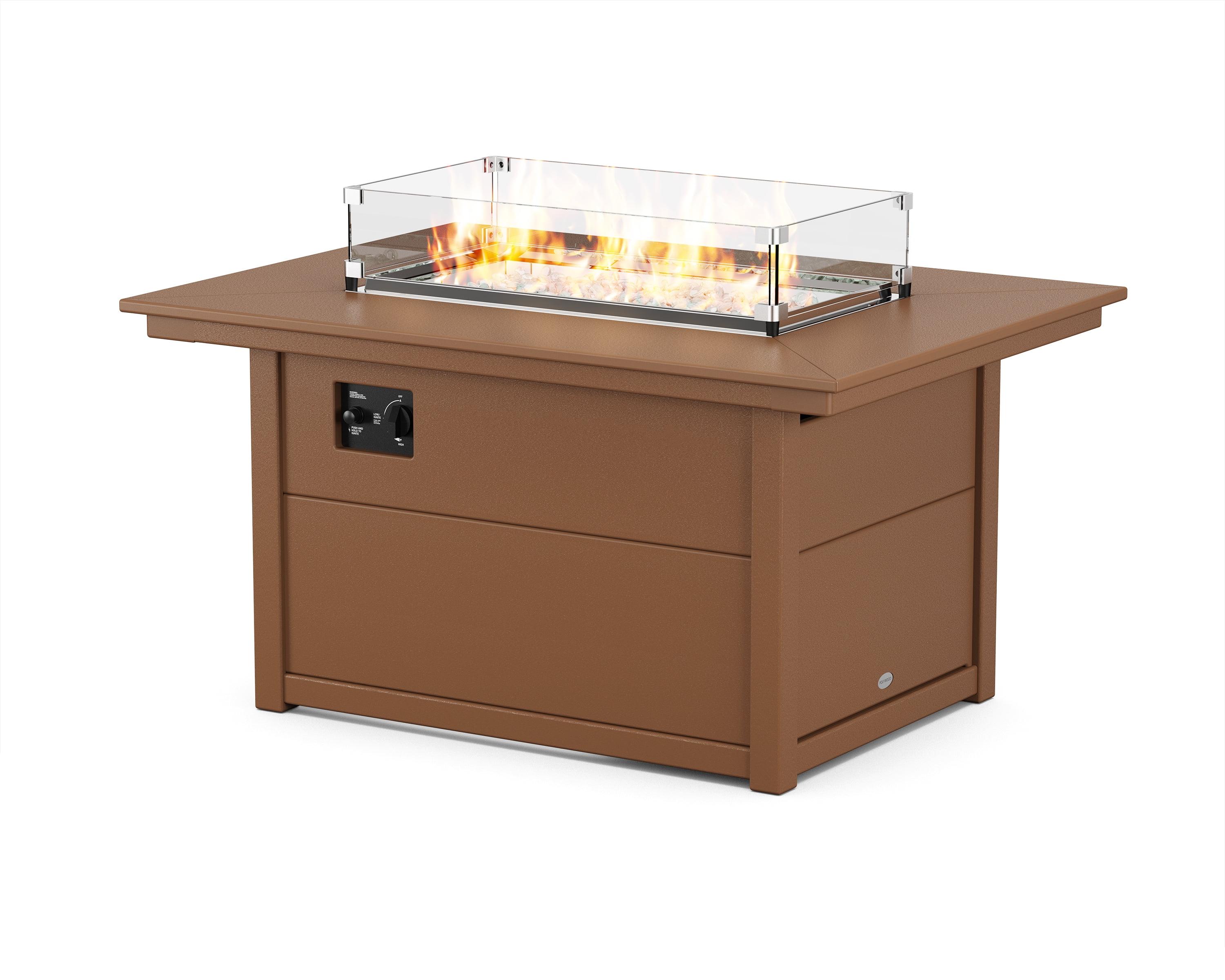 Rectangle Polyresin Smokeless Fire Pit Table with Hidden Fuel Tank