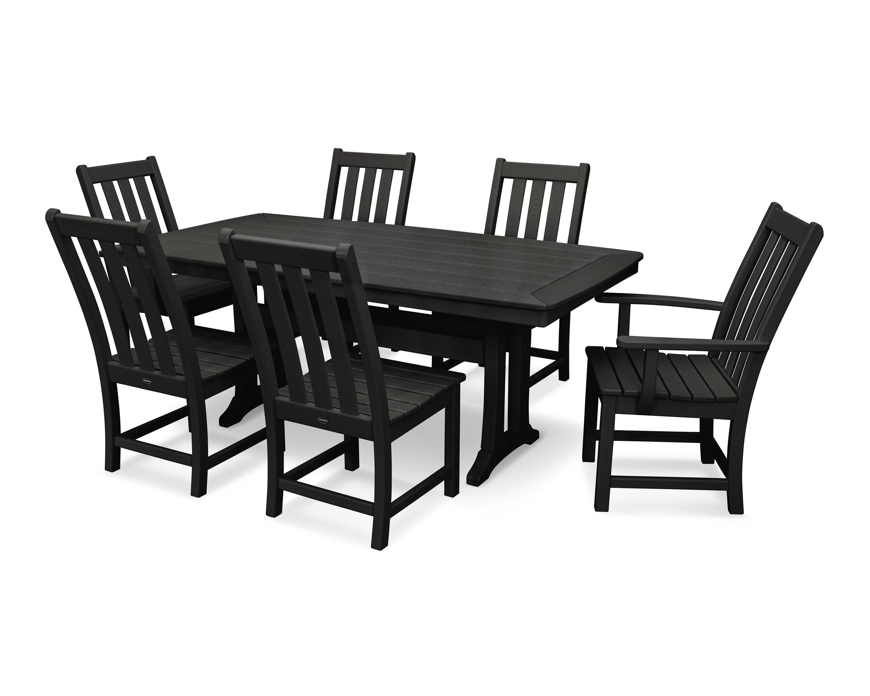 Vineyard 7-Piece Dining Set with Trestle Legs