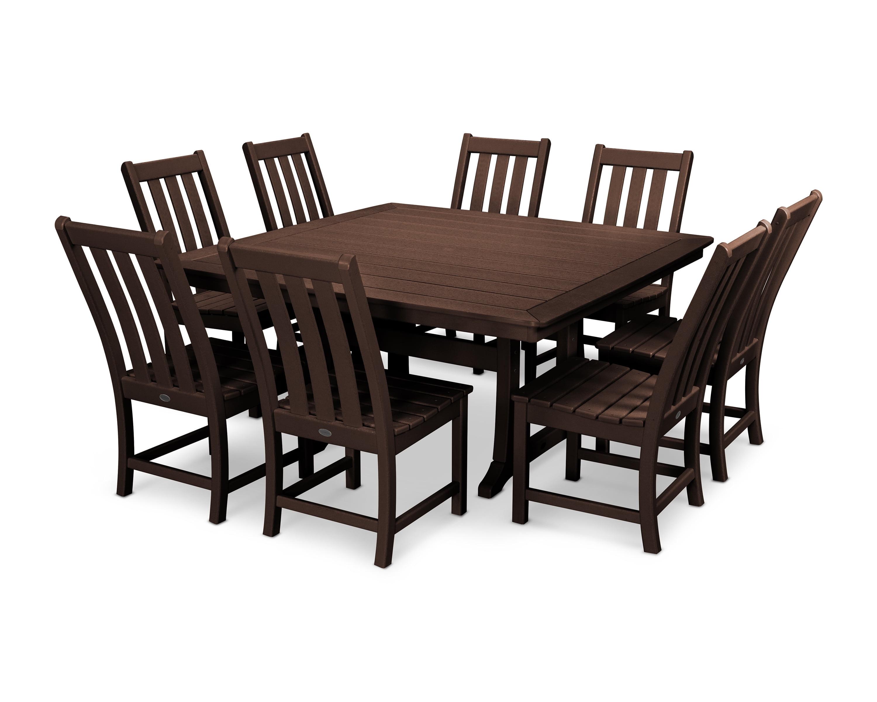 POLYWOOD Vineyard 9-Piece Dining Set in Mahogany