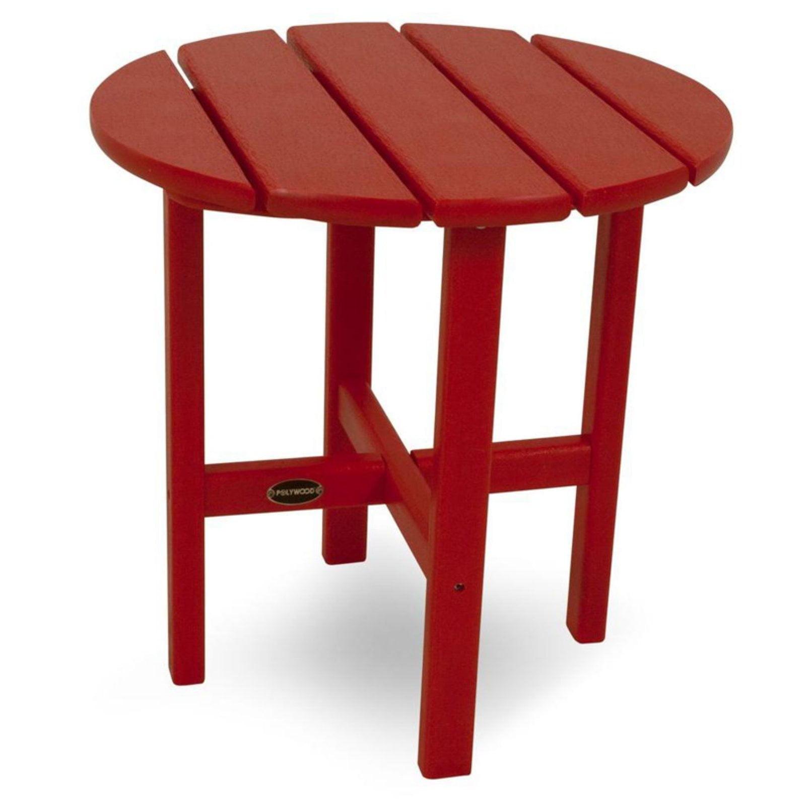 Sunset Red 18" Round Polywood Side Table