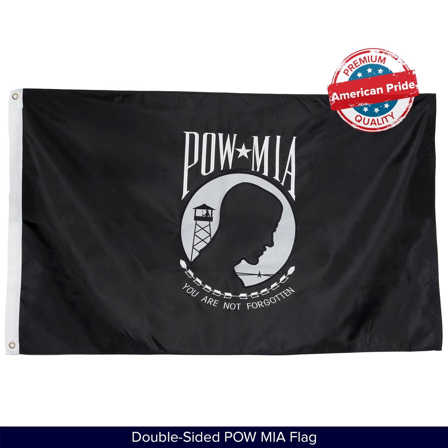 POW MIA 3x5 Nylon Flag - Double Sided and Embroidered - All Weather, Durable, Outdoor Nylon Flag - Front Line Flags