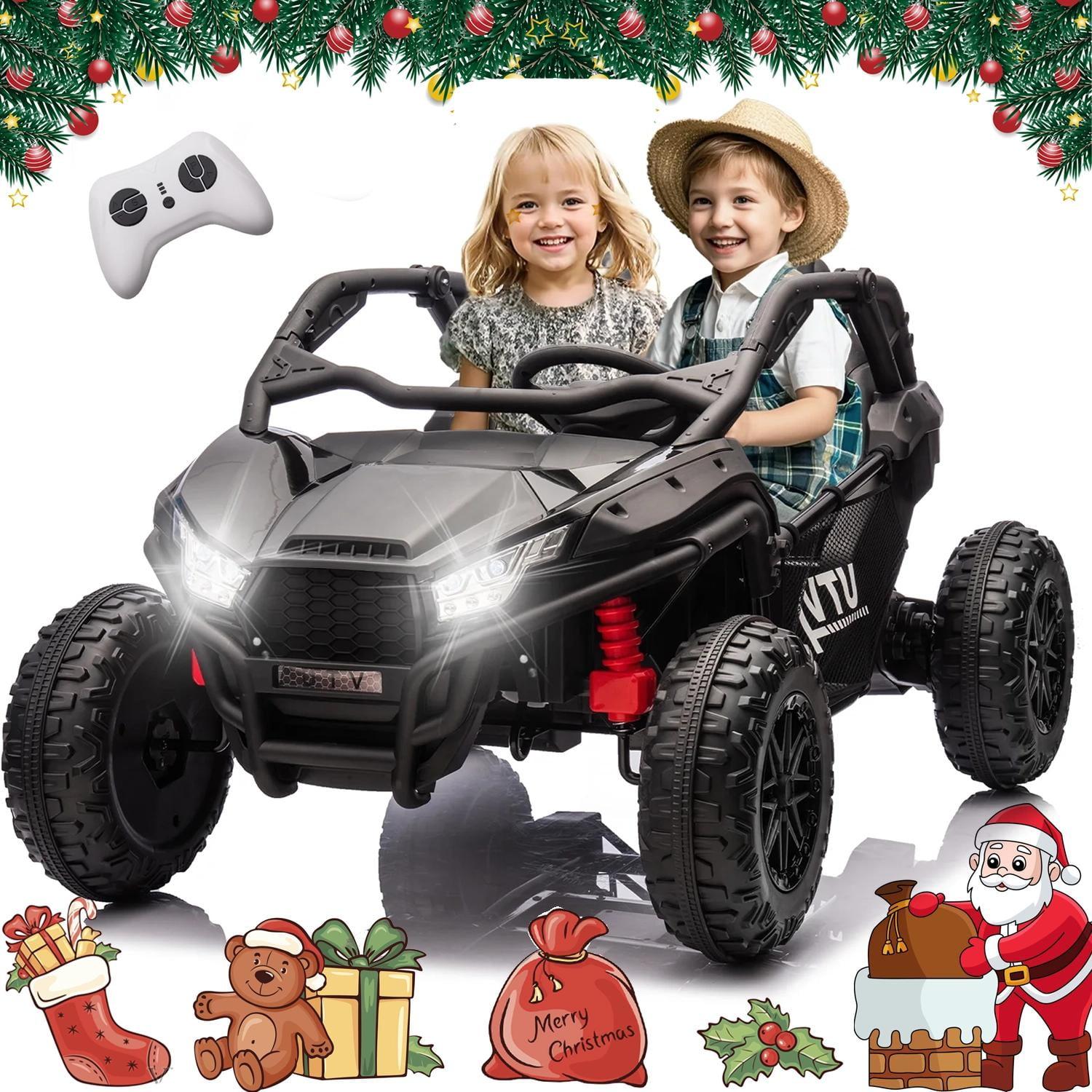 24V Black Dual Seat Kids UTV with Remote Control