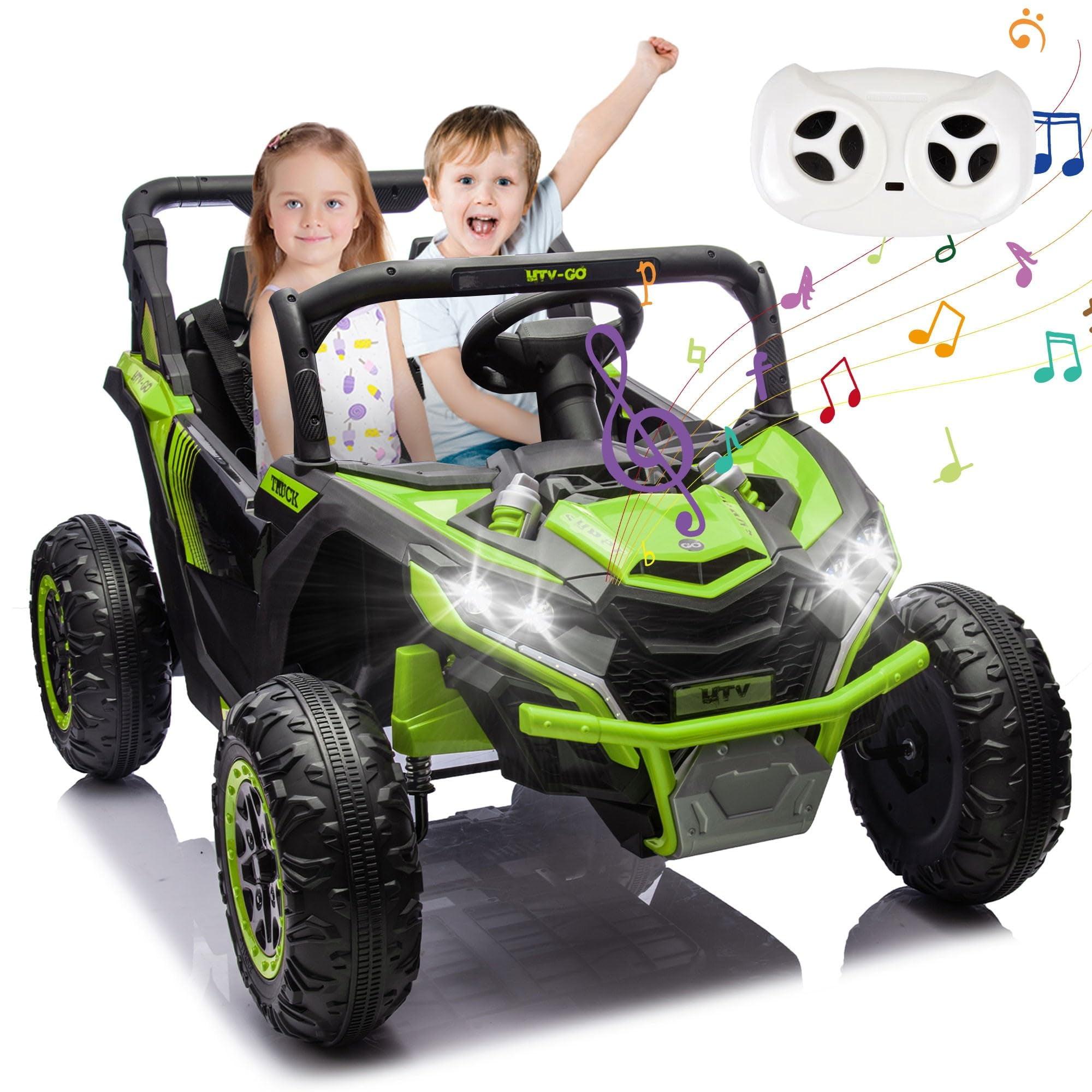 24 Volt 4X4 Ride on Toys with 2 Seat, 600W Power UTV Car 4 Wheeler for Big Kids with Remote Control, Storage, 3 Speeds, Bluetooth Music