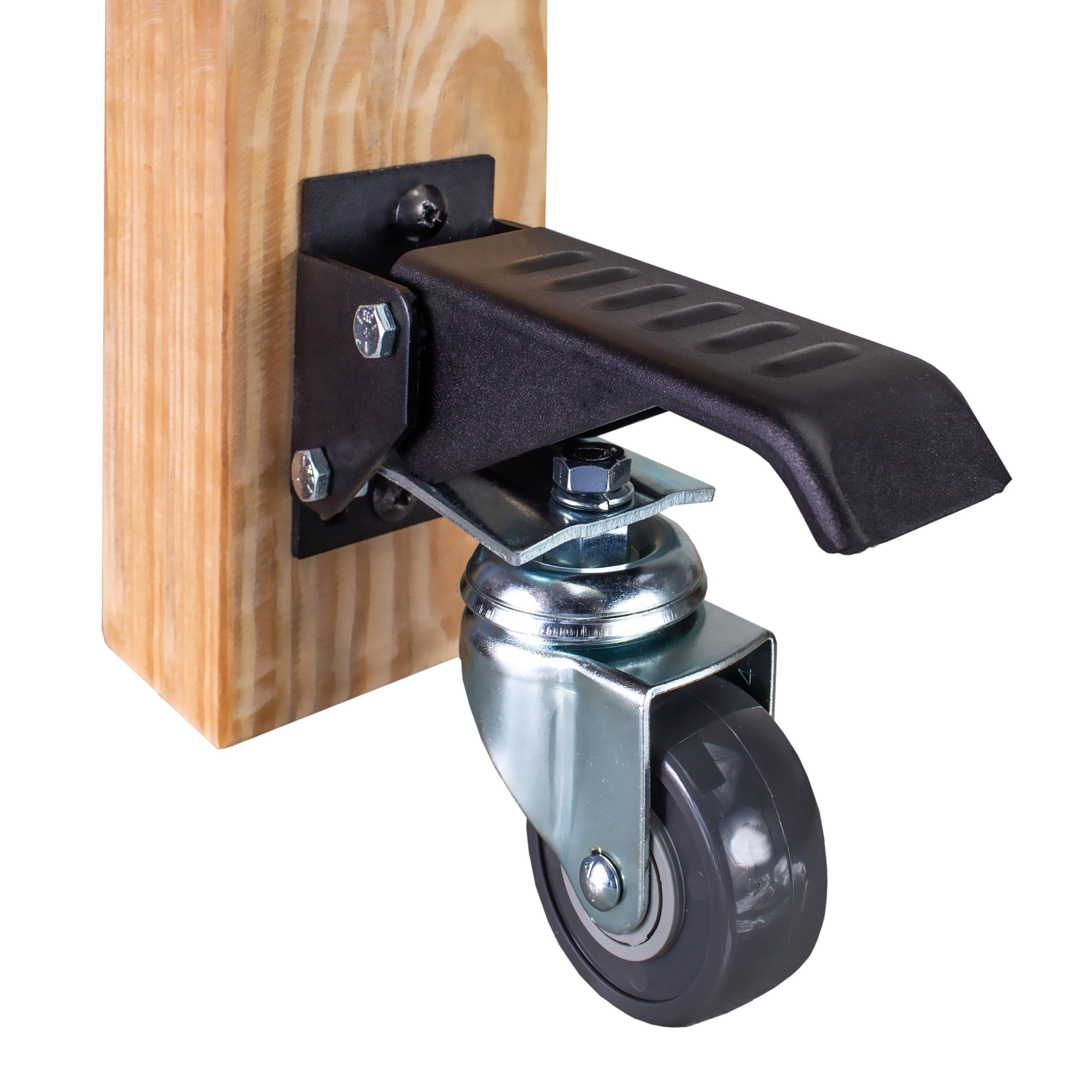 Heavy-Duty Black Steel and Polyurethane Swivel Workbench Casters, Set of 4