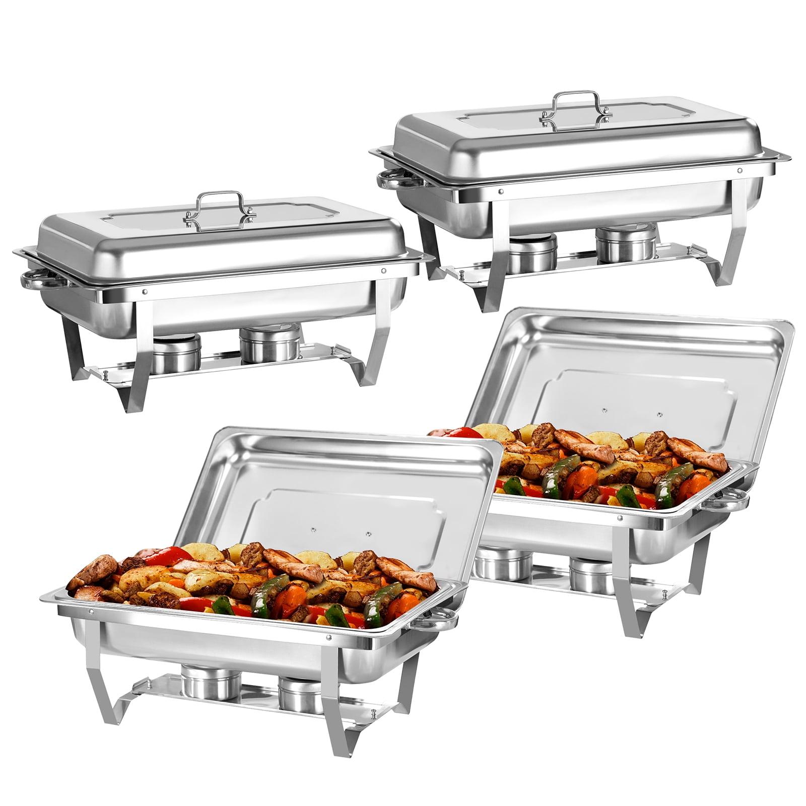 The Party Aisle™ Chafing Dishes For Buffet 4 Pack, 8 Qt Stainless Steel Chafers And Buffet Warmers Sets With Lid, Rectangle Serving Food Warmer Catering Supplies Buffet Display For Parties