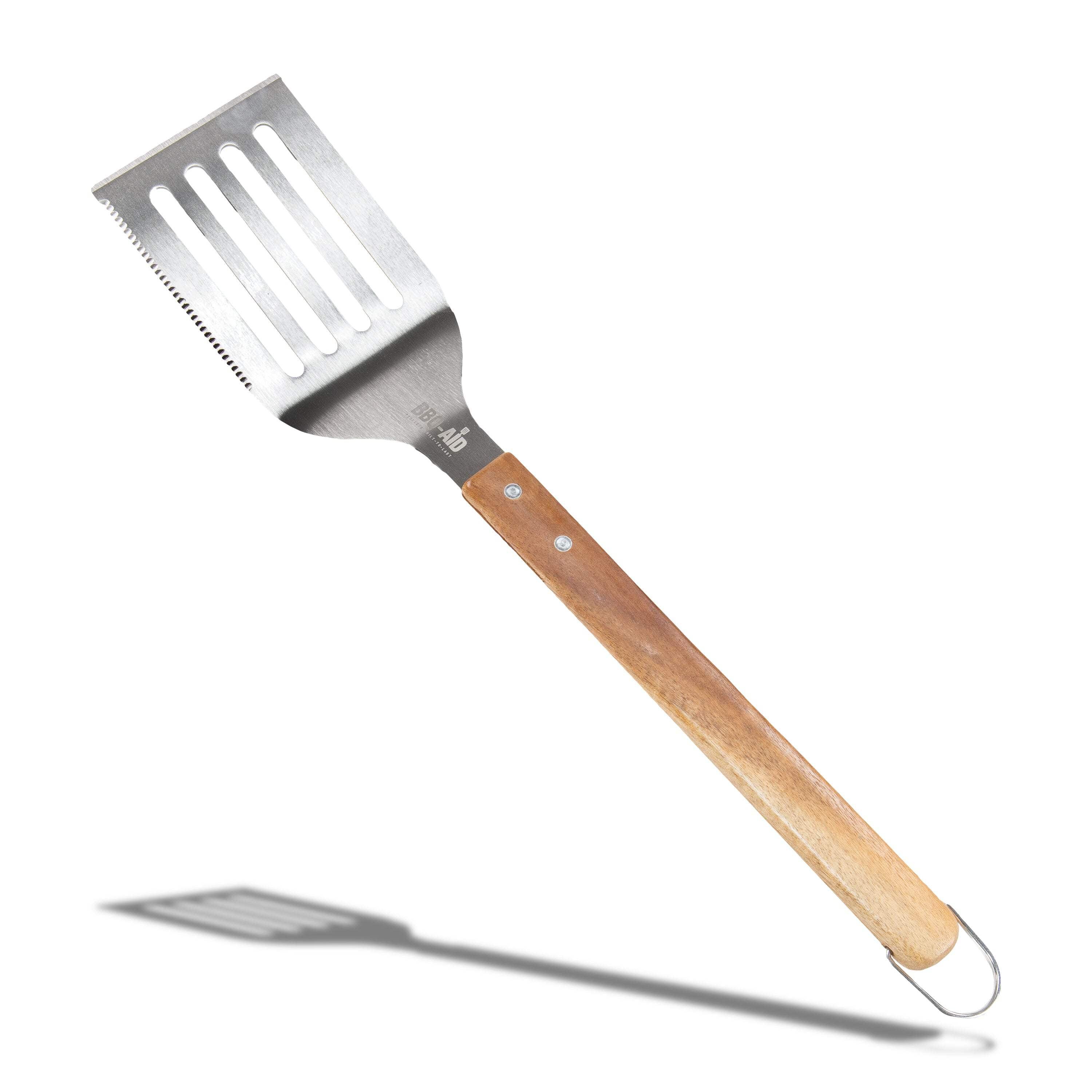 Pro BBQ Spatula with Acacia Wood Handle and Serrated Edge