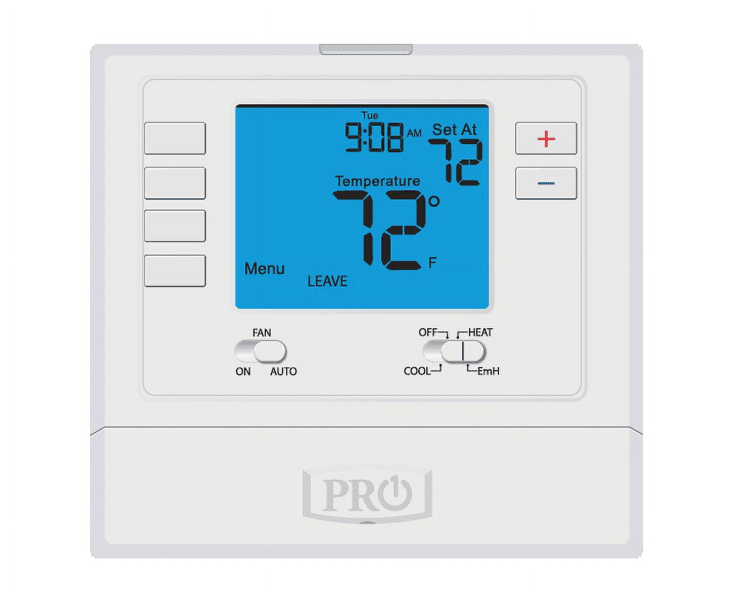 PRO1 IAQ T725 Programmable 2H/1C Digital Heat Pump Thermostat with 4 sq. in. Display