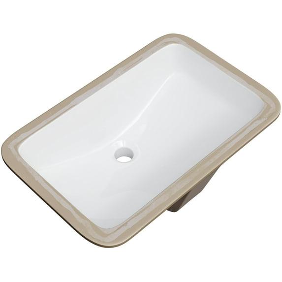 Proflo Proflo 14.5625'' White Vitreous China Rectangular Bathroom Sink PF1812UWH