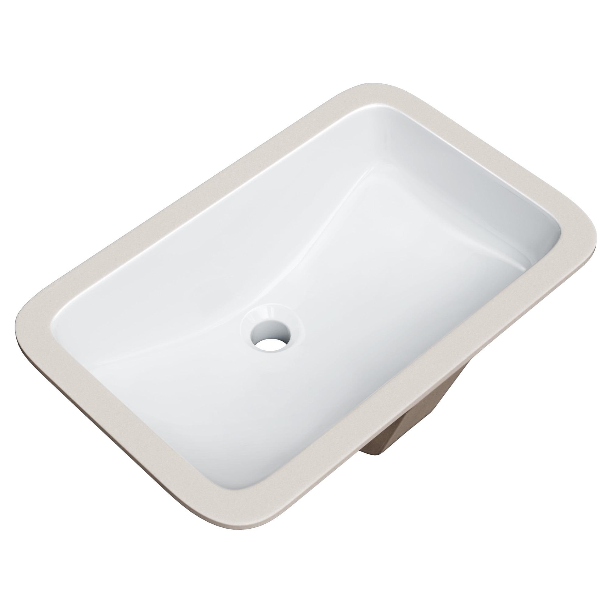 Proflo 14.5625'' White Vitreous China Rectangular Bathroom Sink