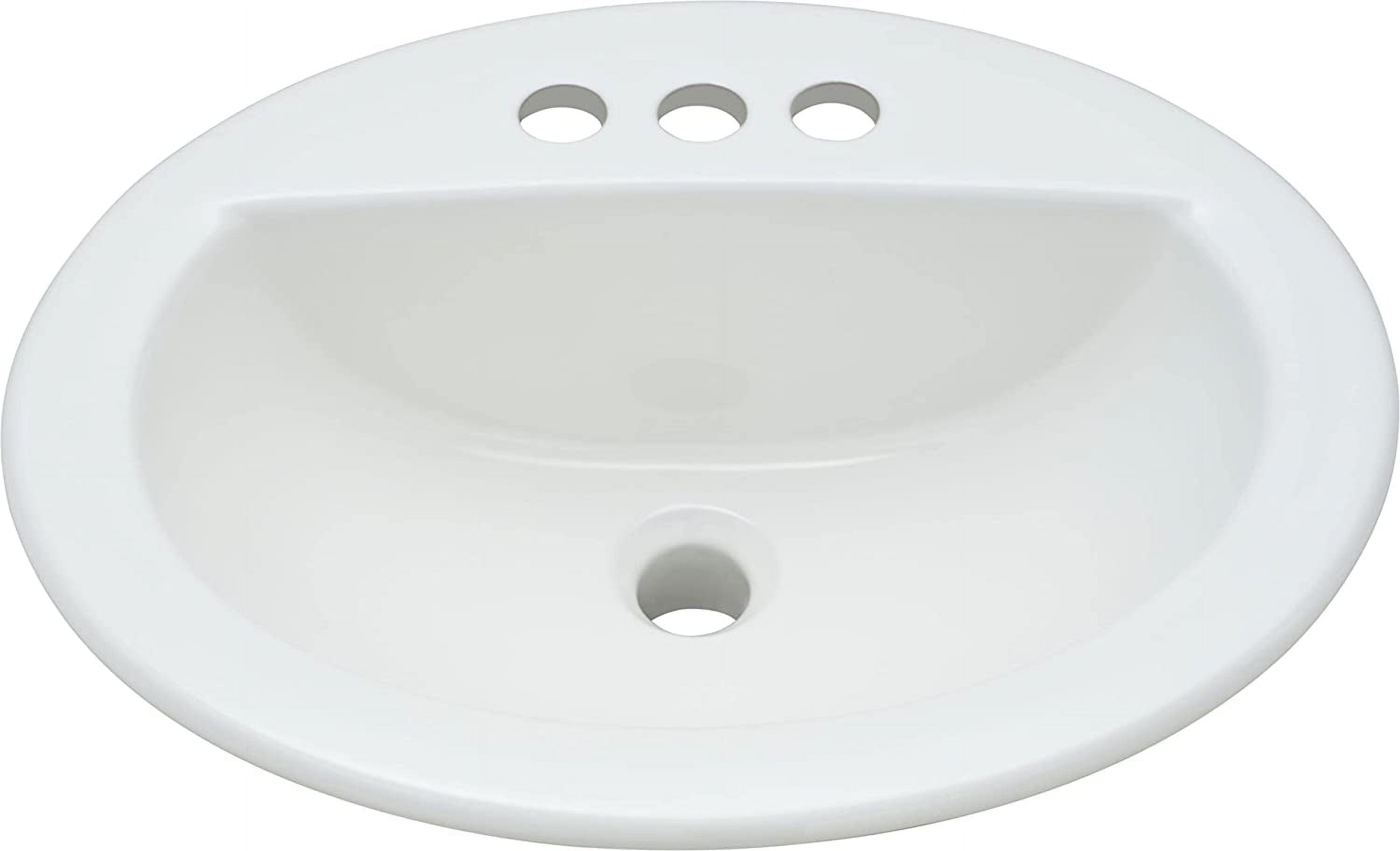 Proflo 16.5'' White Vitreous China Oval Bathroom Sink with Overflow