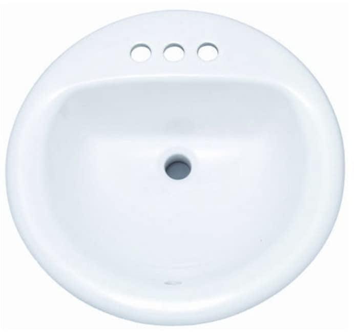 Proflo 19'' Vitreous China Circular Bathroom Sink with Overflow