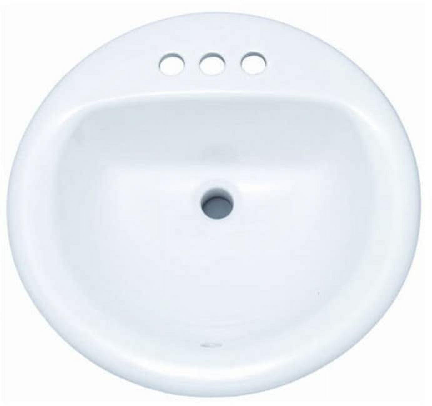 Proflo 19'' Vitreous China Circular Bathroom Sink with Overflow