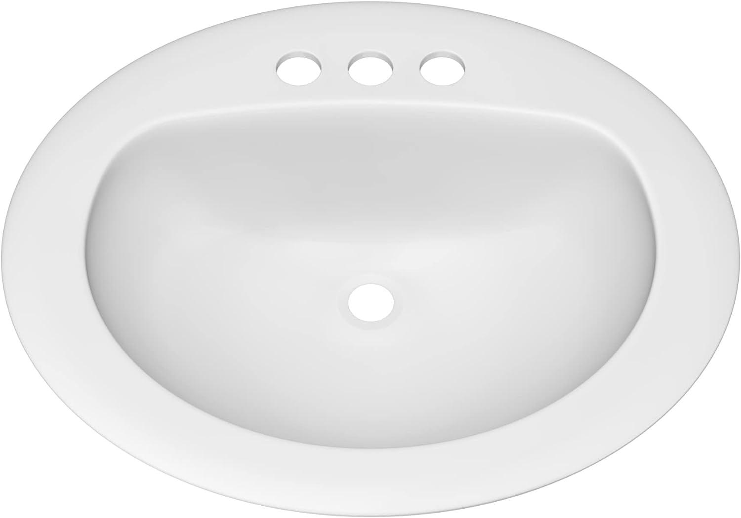 Proflo 17'' Vitreous China Oval Bathroom Sink with Overflow