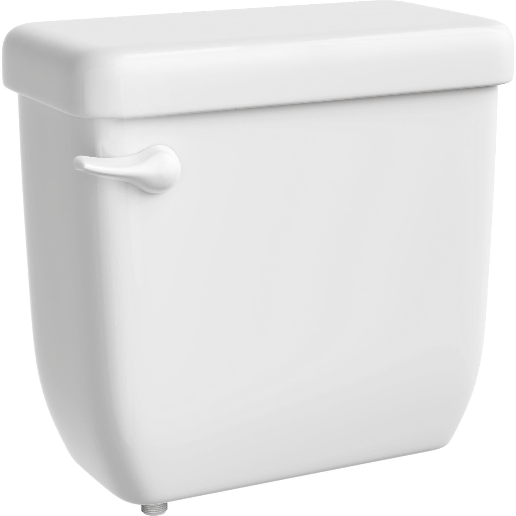 White Vitreous China Toilet Tank with Lever Handle