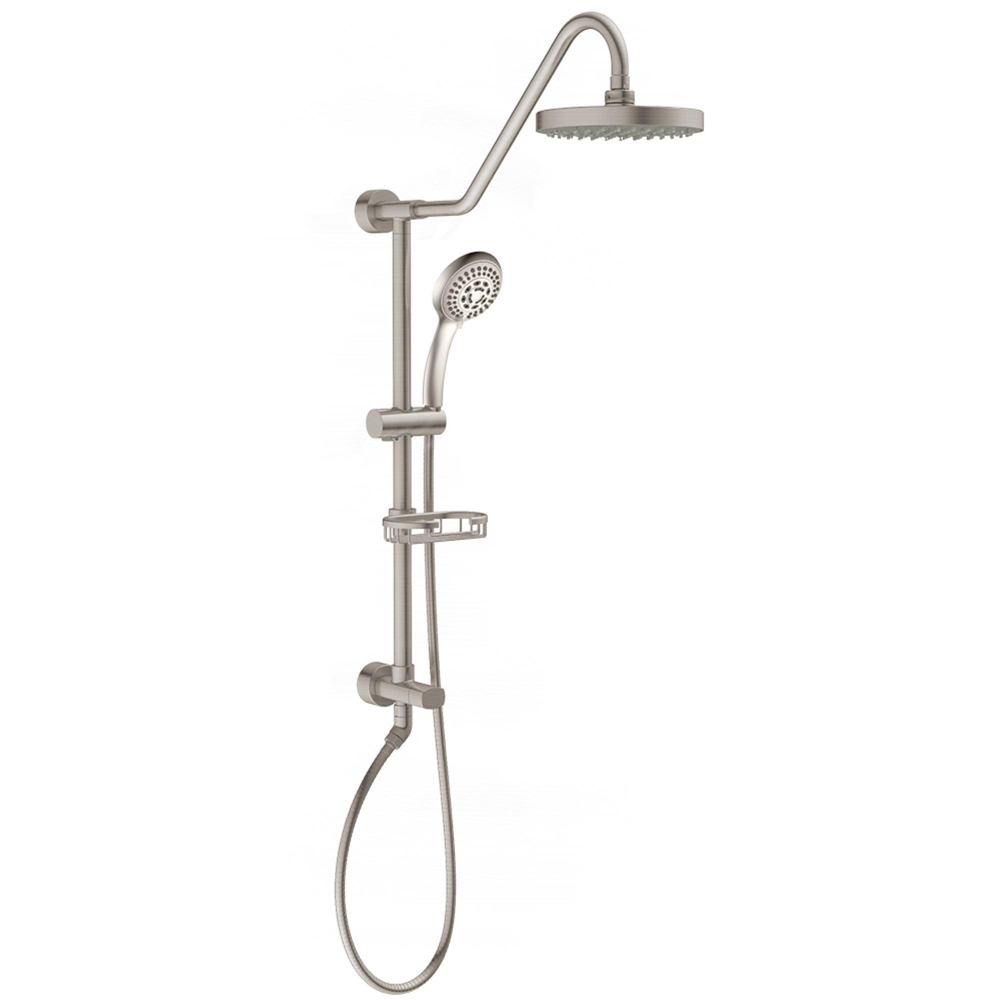 Brushed Nickel Adjustable Rain Shower System with Handheld