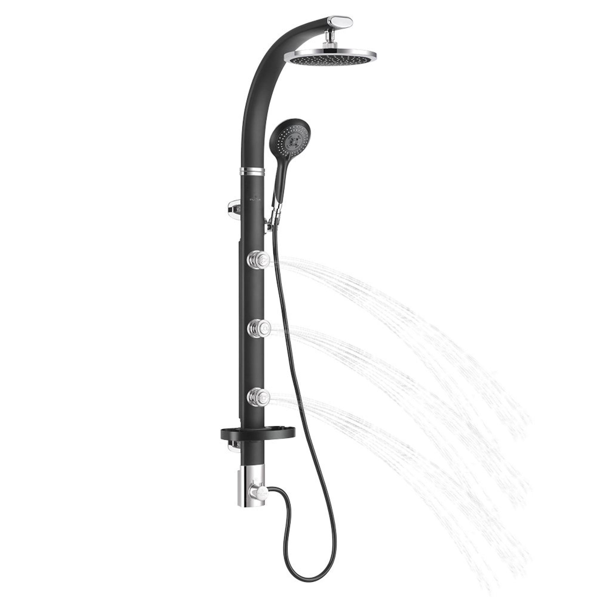 Bonzai Black Aluminum Wall-Mount Shower System