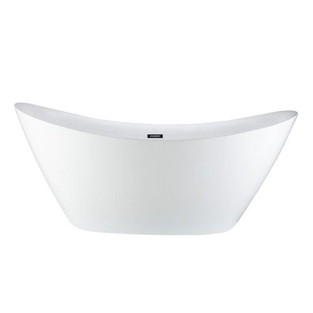 White Acrylic Freestanding Oval Slipper Soaking Tub