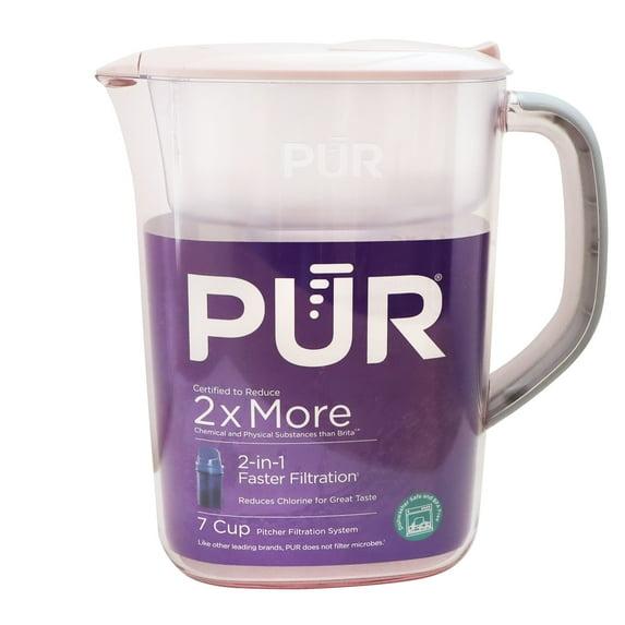 PUR 7 Cup Water Pitcher Filtration System Blush PPT700P: BPA-Free, Dishwasher-Safe, Filters Pesticides & Chlorine