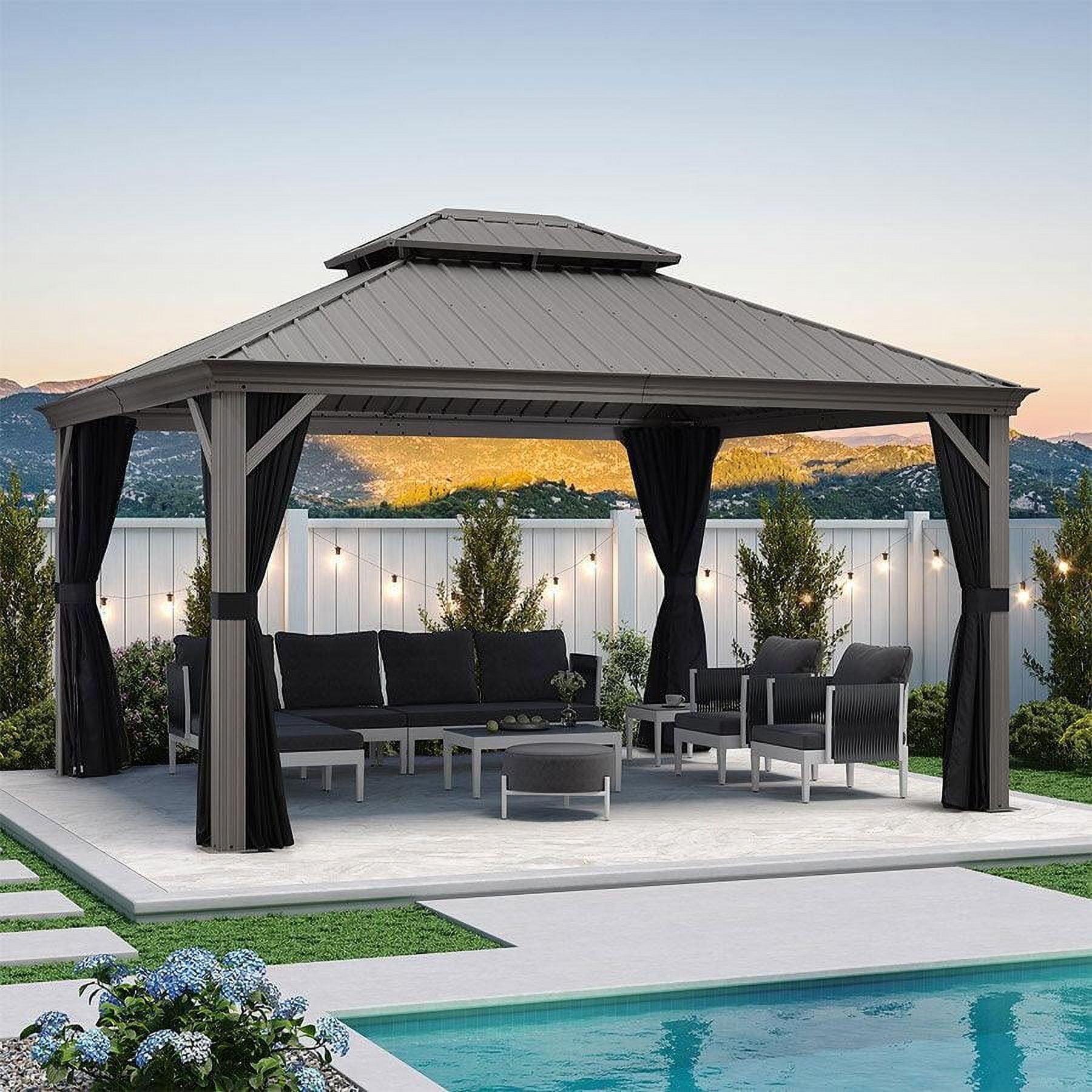 Purple Leaf Metal Patio Gazebo