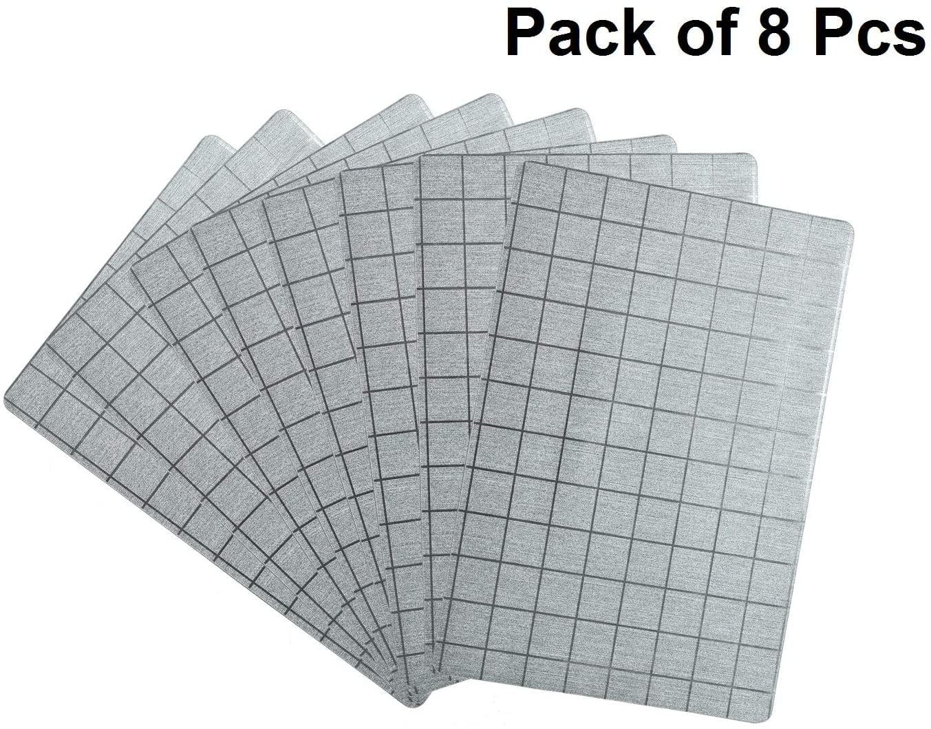 Gray Geometric Vinyl Rectangle Placemats Set of 8