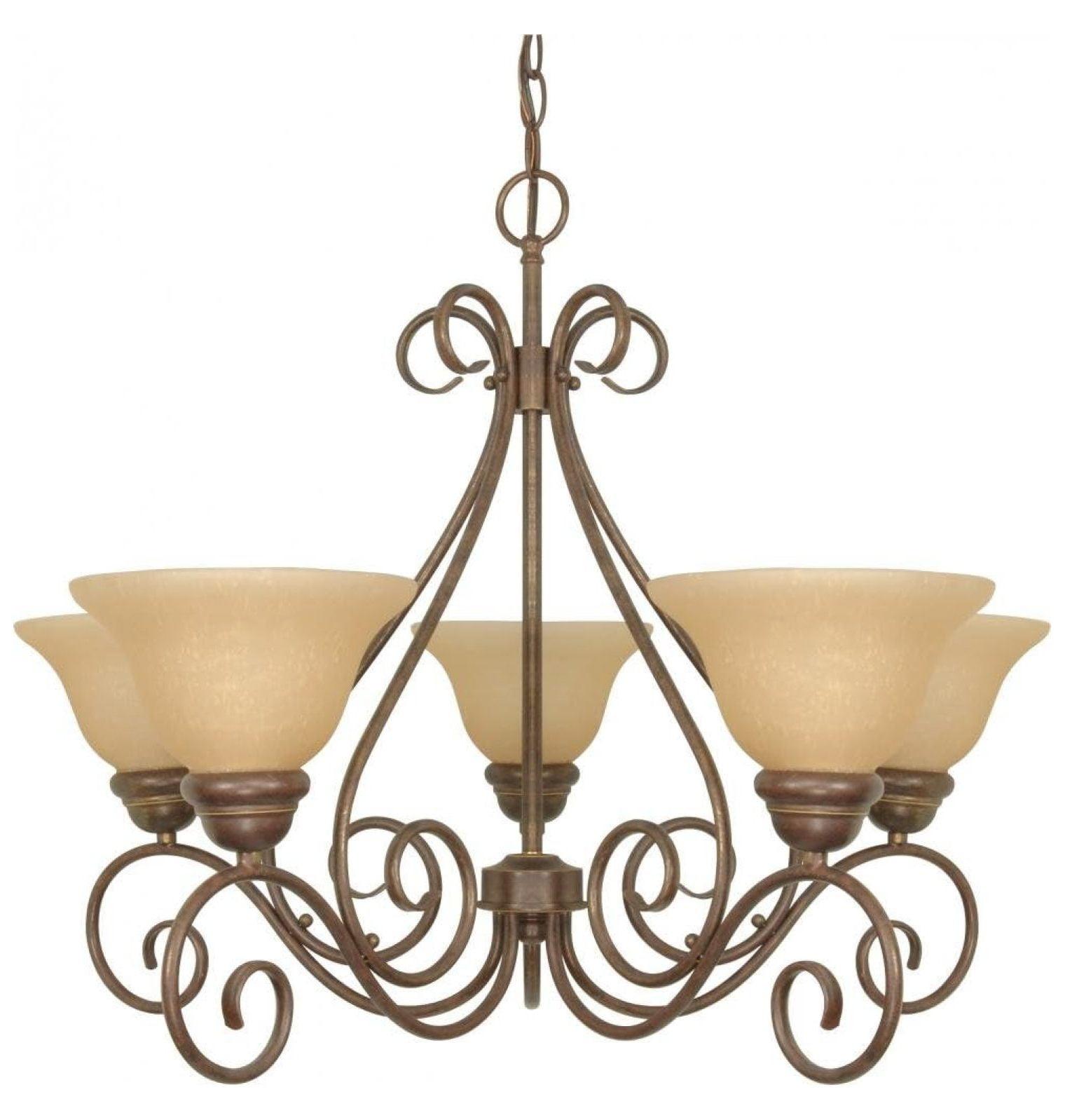 Sonoma Bronze 28" Chandelier with Champagne Glass Shades