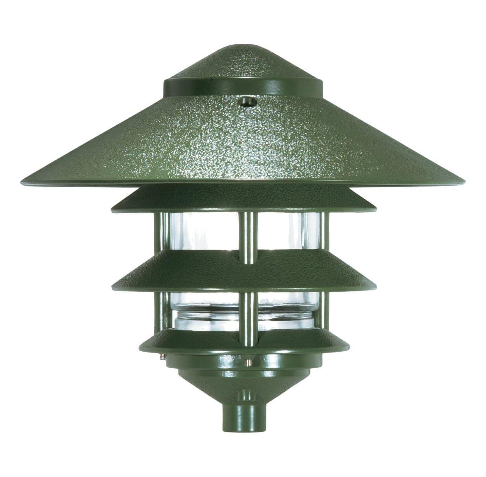 PaFagwy 76/636 One 2 Louver Hood Outdoor Pagoda Landscape Pathway Light, 3 Tier-Large, Green