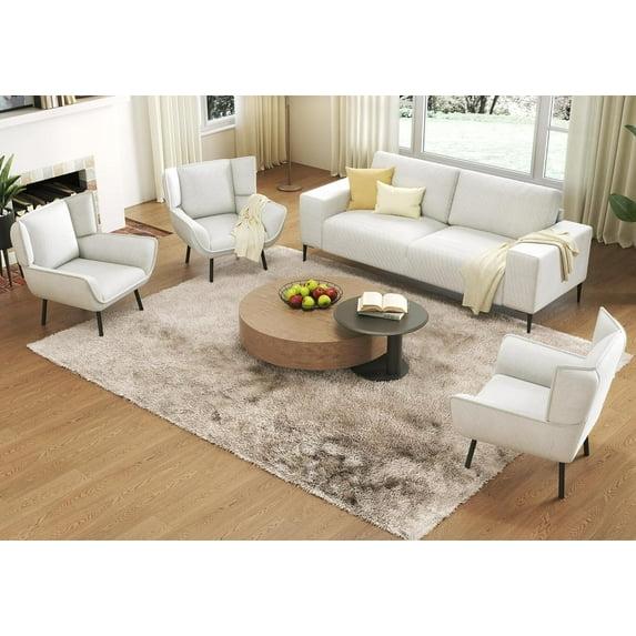 Wade Logan® Brynnly 89 in Comfy Sofa Couch with Extra Deep Seat 3 Seater Sofa Chair Set for Living Room | Wayfair